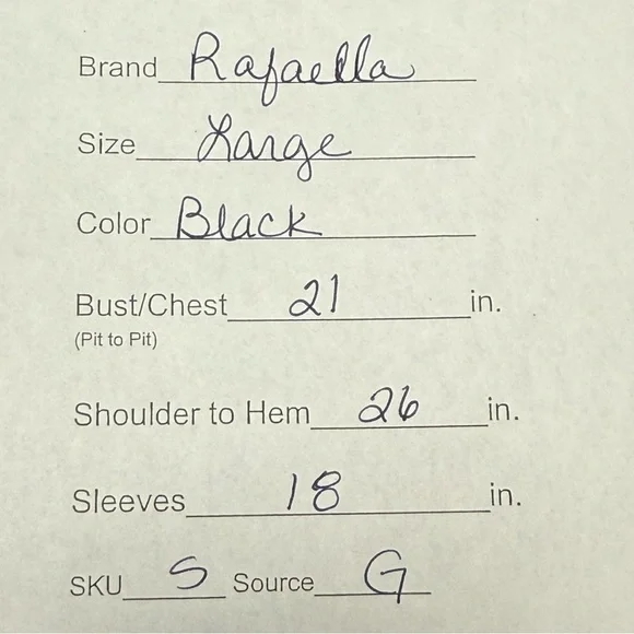 Rafaella Black Beaded Split Neck Tunic Top L Embellished 3/4 Sleeve Blouse - Picture 7 of 7